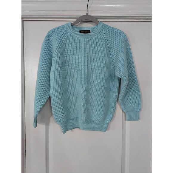 Eddie Bauer Cable knit sweater‎ women's small turquoise vintage fishermancore - Picture 1 of 6